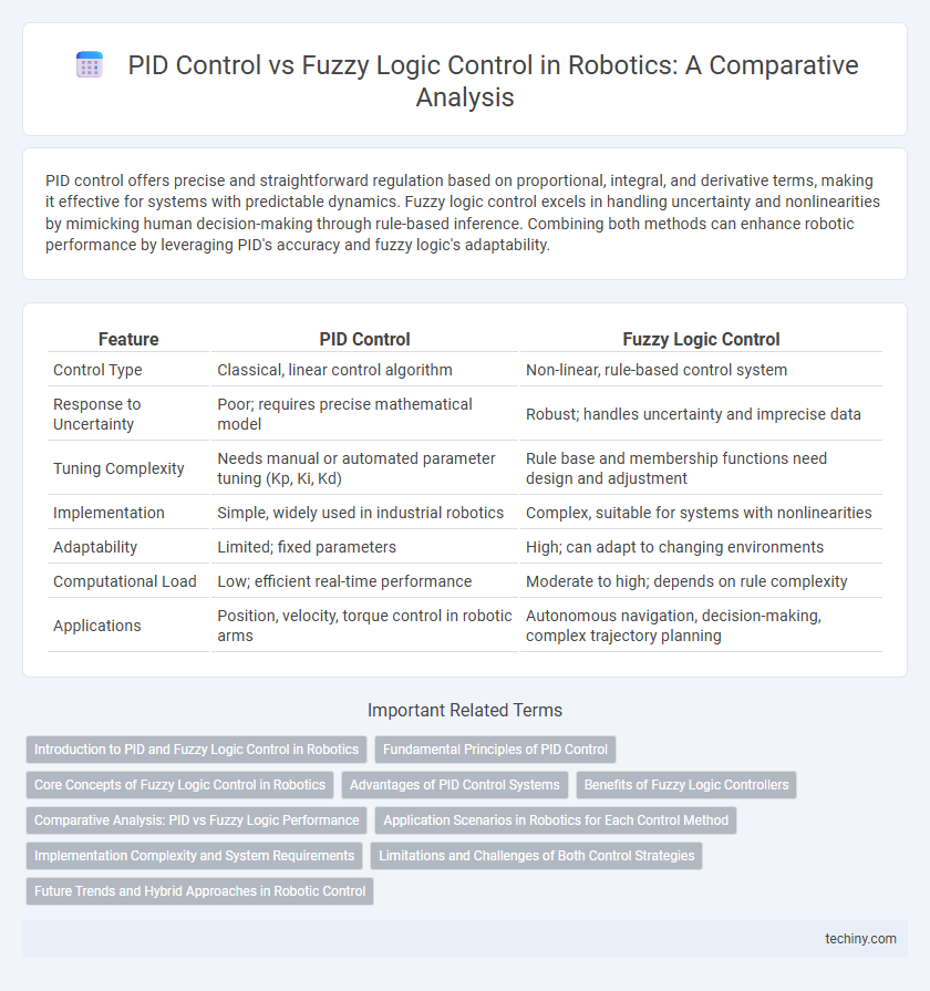 PID Control vs Fuzzy Logic Control in Robotics: A Comparative Analysis