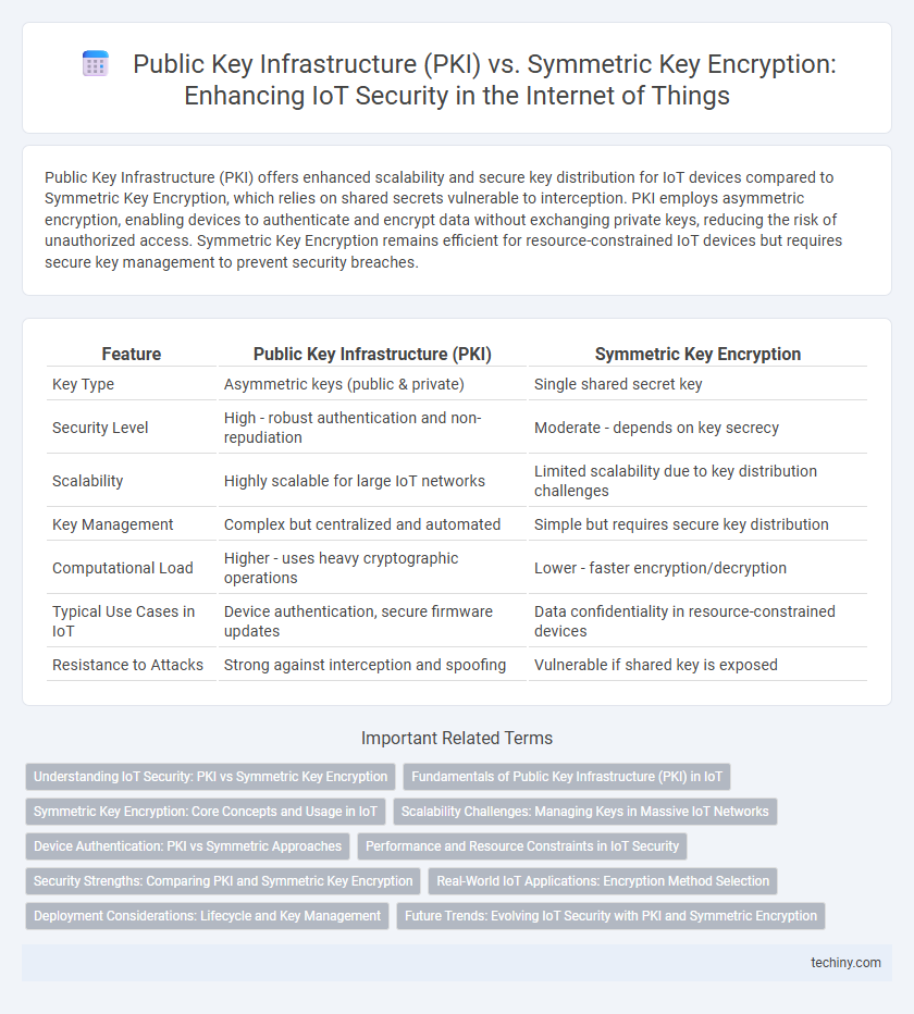 Public Key Infrastructure (PKI) vs. Symmetric Key Encryption: Enhancing IoT Security in the Internet of Things