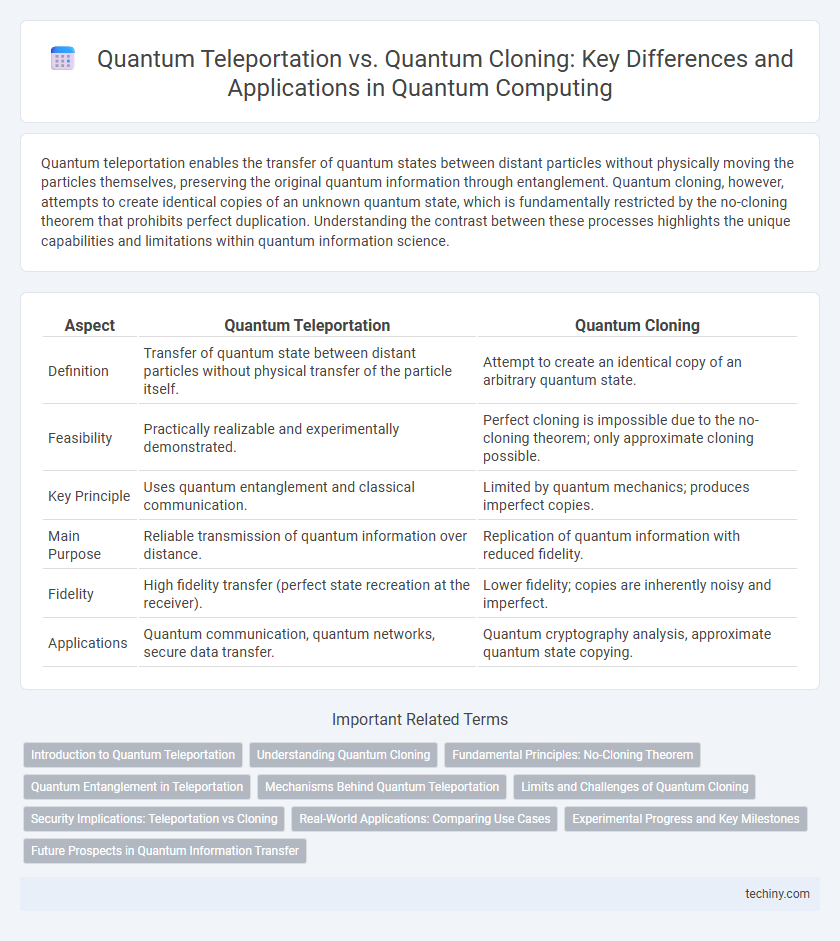 Quantum Teleportation vs. Quantum Cloning: Key Differences and Applications in Quantum Computing