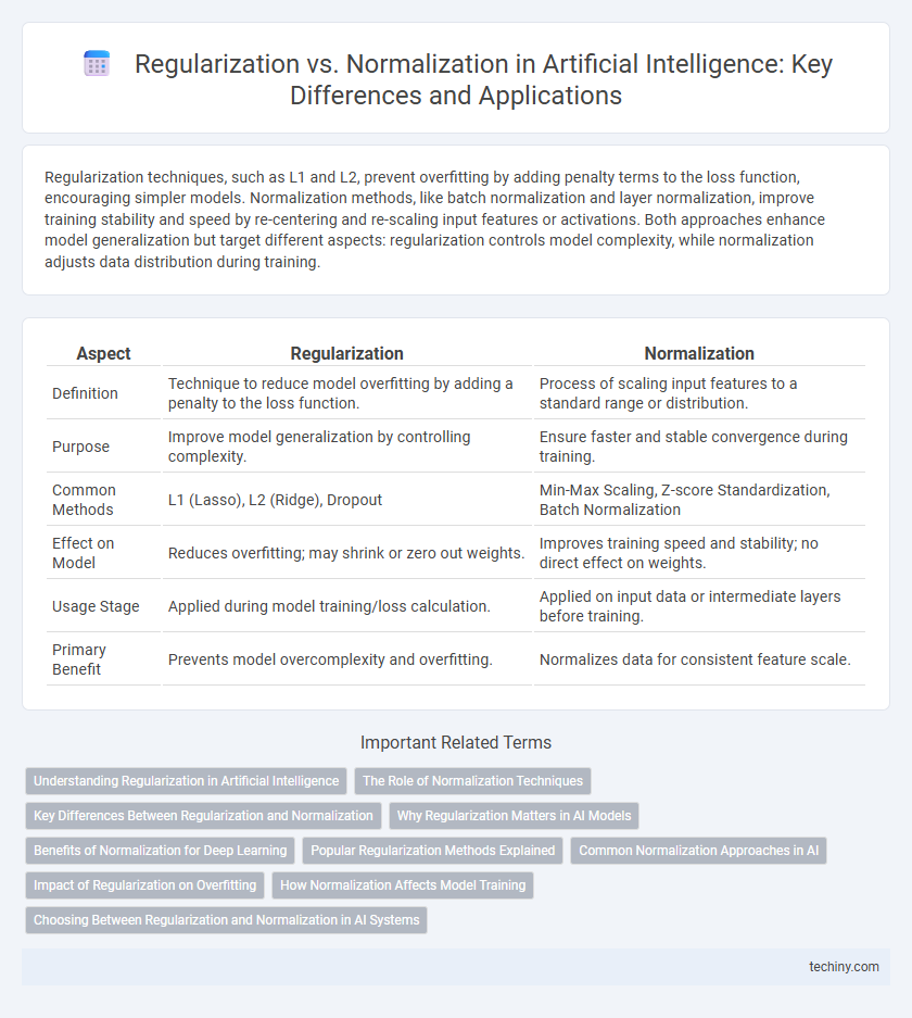 Regularization vs. Normalization in Artificial Intelligence: Key Differences and Applications