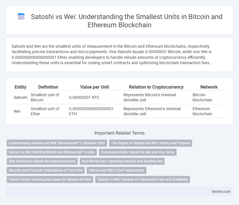 Satoshi vs Wei: Understanding the Smallest Units in Bitcoin and Ethereum Blockchain