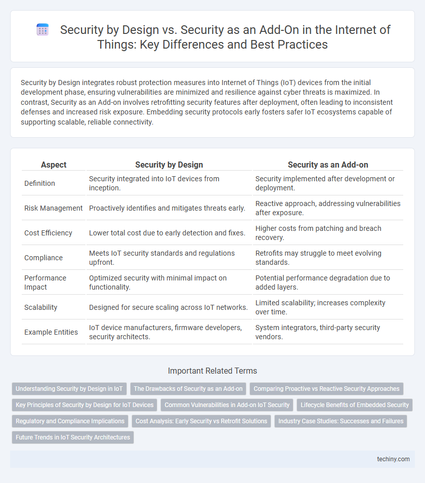 Security by Design vs. Security as an Add-On in the Internet of Things: Key Differences and Best Practices