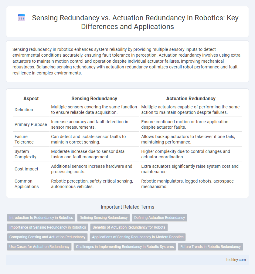 Sensing Redundancy vs. Actuation Redundancy in Robotics: Key Differences and Applications
