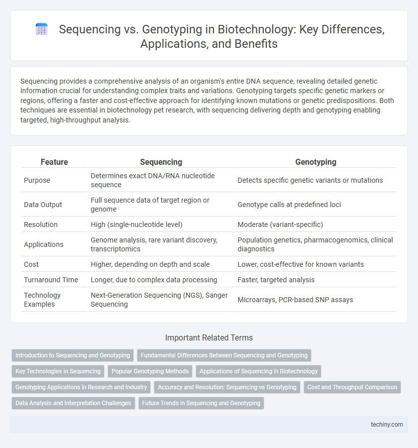 Sequencing vs. Genotyping in Biotechnology: Key Differences, Applications, and Benefits
