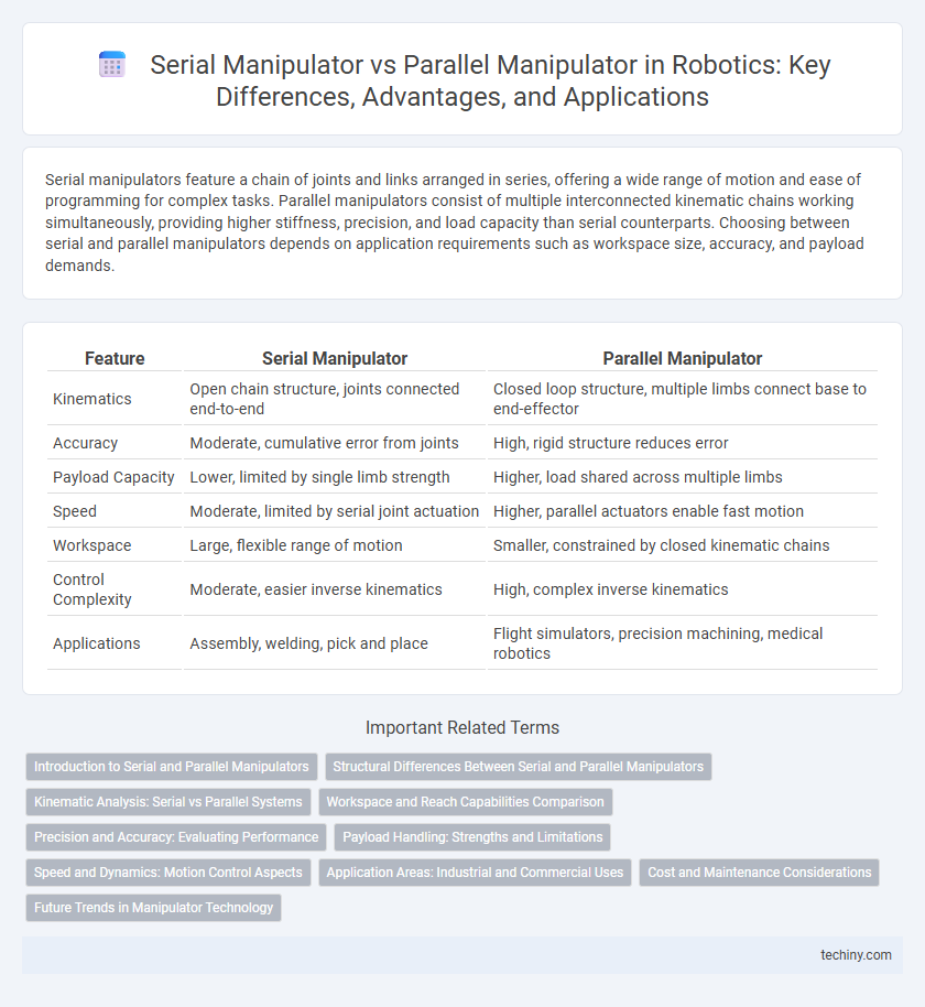 Serial Manipulator vs Parallel Manipulator in Robotics: Key Differences, Advantages, and Applications