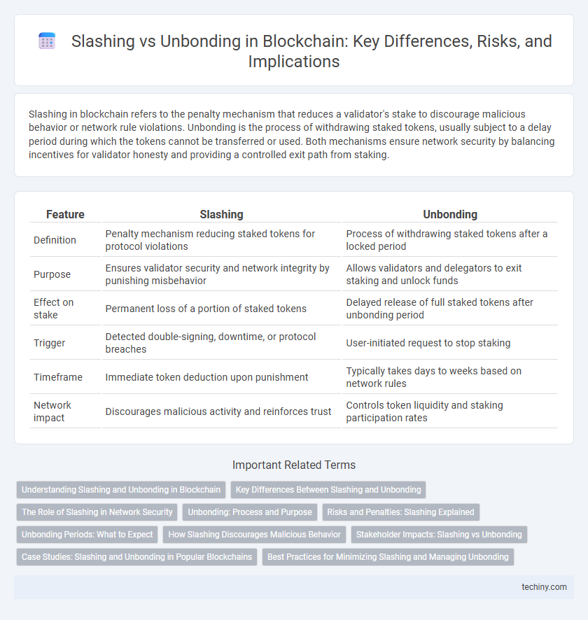 Slashing vs Unbonding in Blockchain: Key Differences, Risks, and Implications