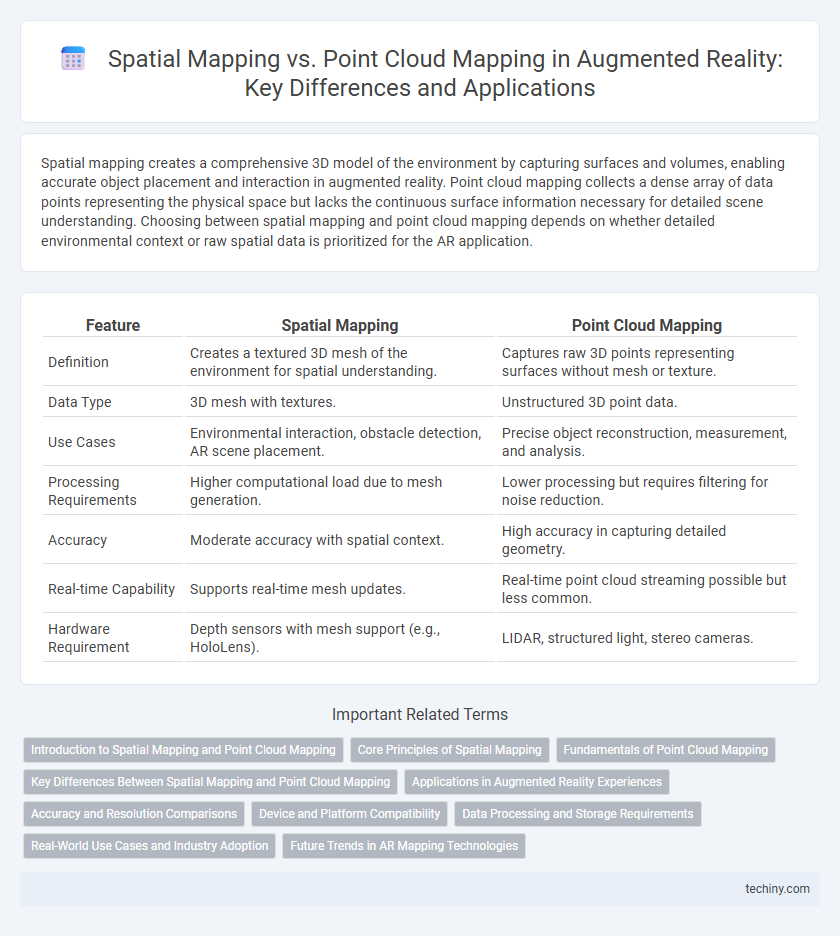Spatial Mapping vs. Point Cloud Mapping in Augmented Reality: Key Differences and Applications