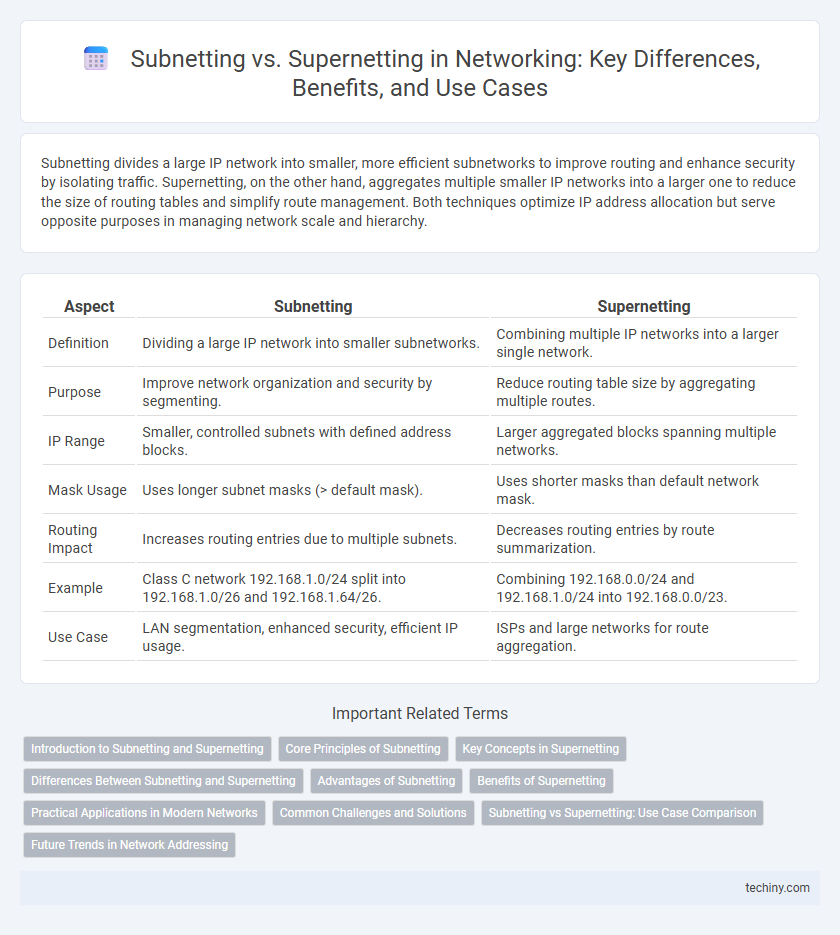 Subnetting vs. Supernetting in Networking: Key Differences, Benefits, and Use Cases