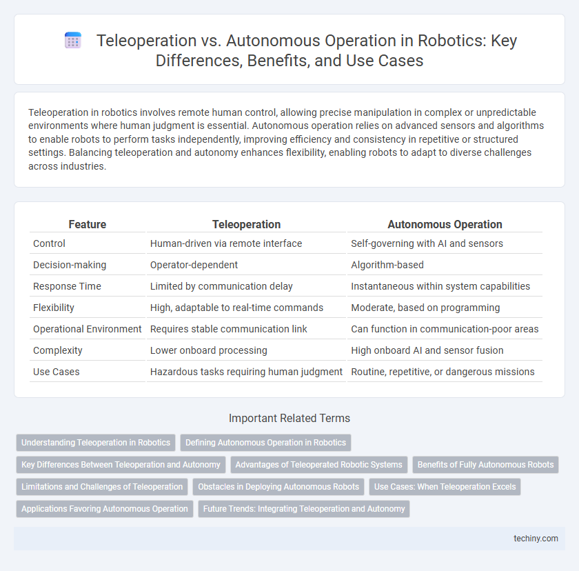 Teleoperation vs. Autonomous Operation in Robotics: Key Differences, Benefits, and Use Cases