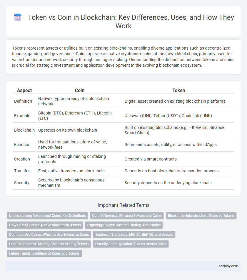 Token vs Coin in Blockchain: Key Differences, Uses, and How They Work