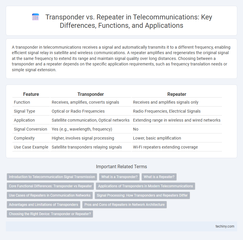 Transponder vs. Repeater in Telecommunications: Key Differences, Functions, and Applications
