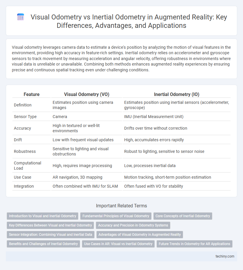 Visual Odometry vs Inertial Odometry in Augmented Reality: Key Differences, Advantages, and Applications