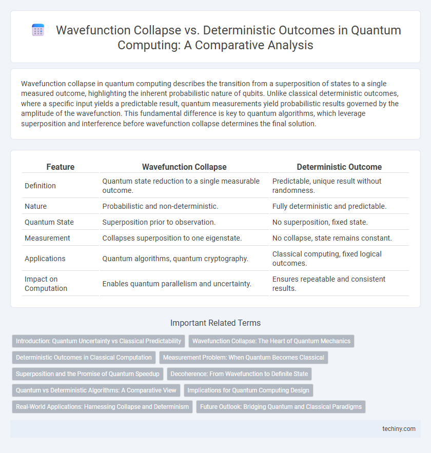 Wavefunction Collapse vs. Deterministic Outcomes in Quantum Computing: A Comparative Analysis