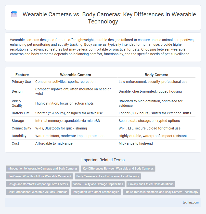 Wearable Cameras vs. Body Cameras: Key Differences in Wearable Technology